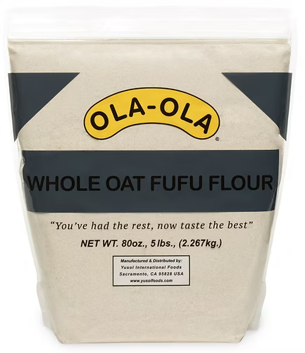 Ola-Ola whole oat fufu flour smooth, fiber-rich swallow option for healthy traditional meals