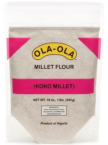 Ola-Ola millet flour finely milled koko millet for smooth, nutritious pap and swallow