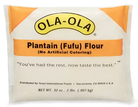 Ola-Ola plantain fufu flour natural, no-coloring flour for smooth and nutritious swallow