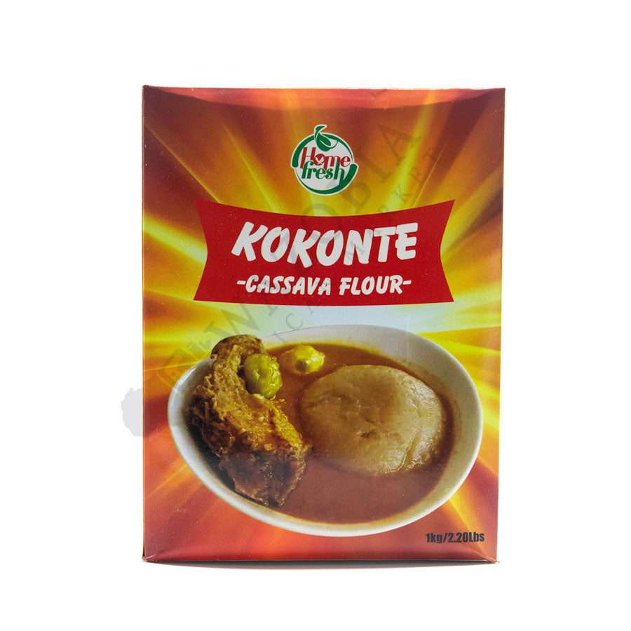 Home Fresh Kokonte Cassava Flour – Traditional Ghanaian Brown Fufu Mix for Swallow Meals