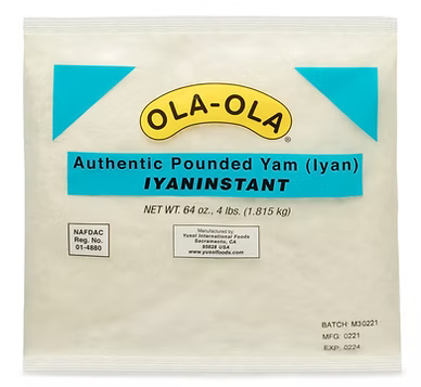 Ola-Ola pounded yam flour smooth, easy-to-prepare iyan instant for soft and stretchy swallow