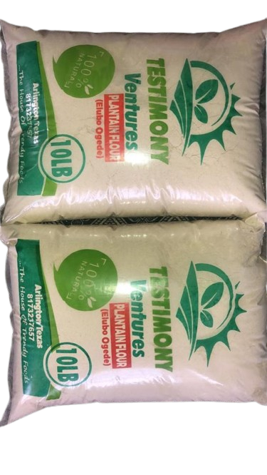Testimony Ventures plantain flour smooth, naturally sweet elubo ogede for tasty swallow meals