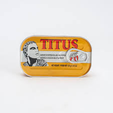 Hot Titus Sardines – Sardines in Soybean Oil with Chili for Spicy Flavor – 90g