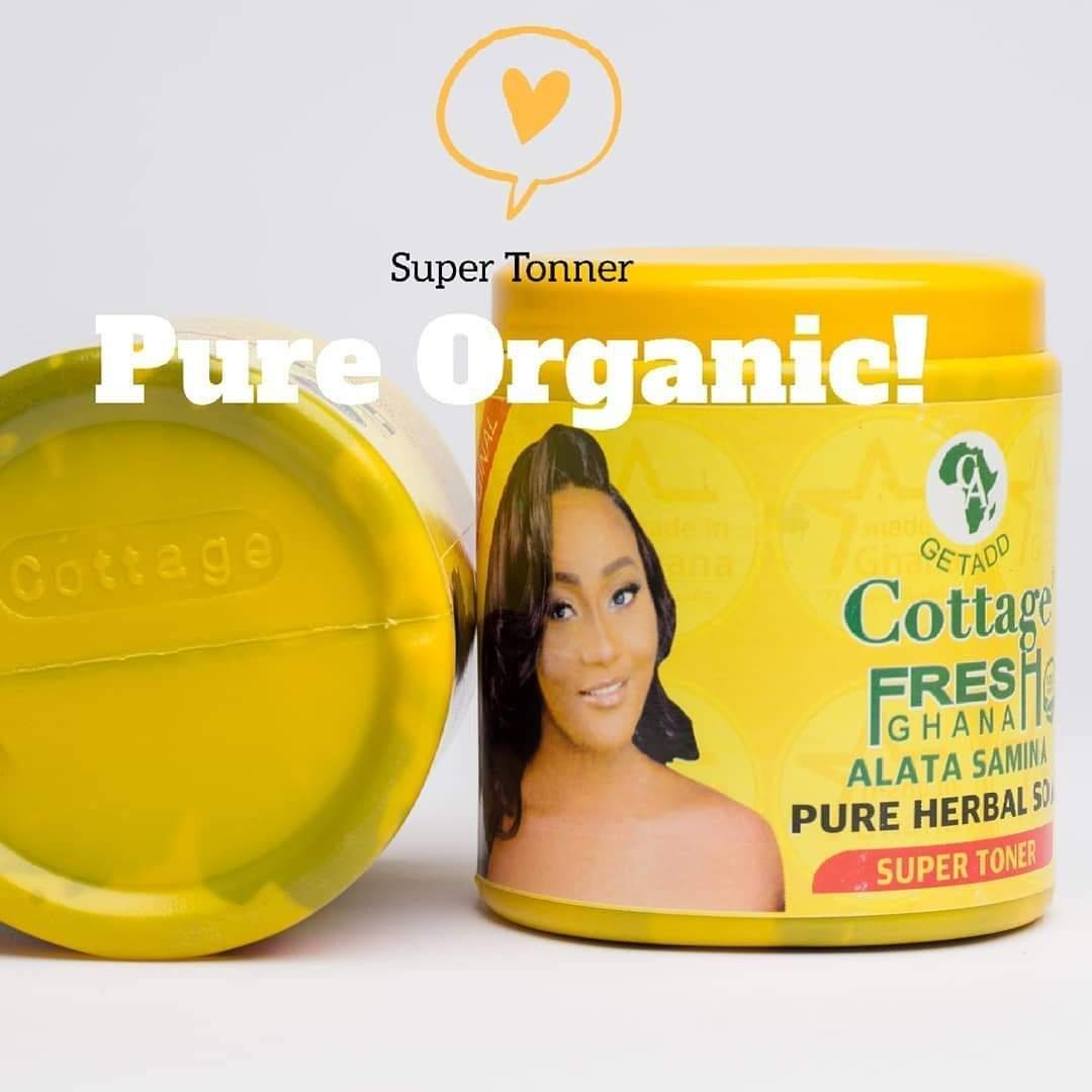 GETADD | Cottage Fresh Ghana | Alata Samina Pure Organic Herbal Soap | African Black Soap | Handmade | Imported from Ghana 19.4oz | 550grams (Super Toner, Yellow Top)