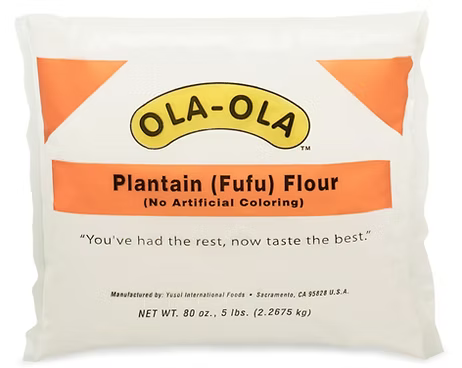 Ola-Ola plantain fufu flour natural, no-coloring flour for smooth and nutritious swallow