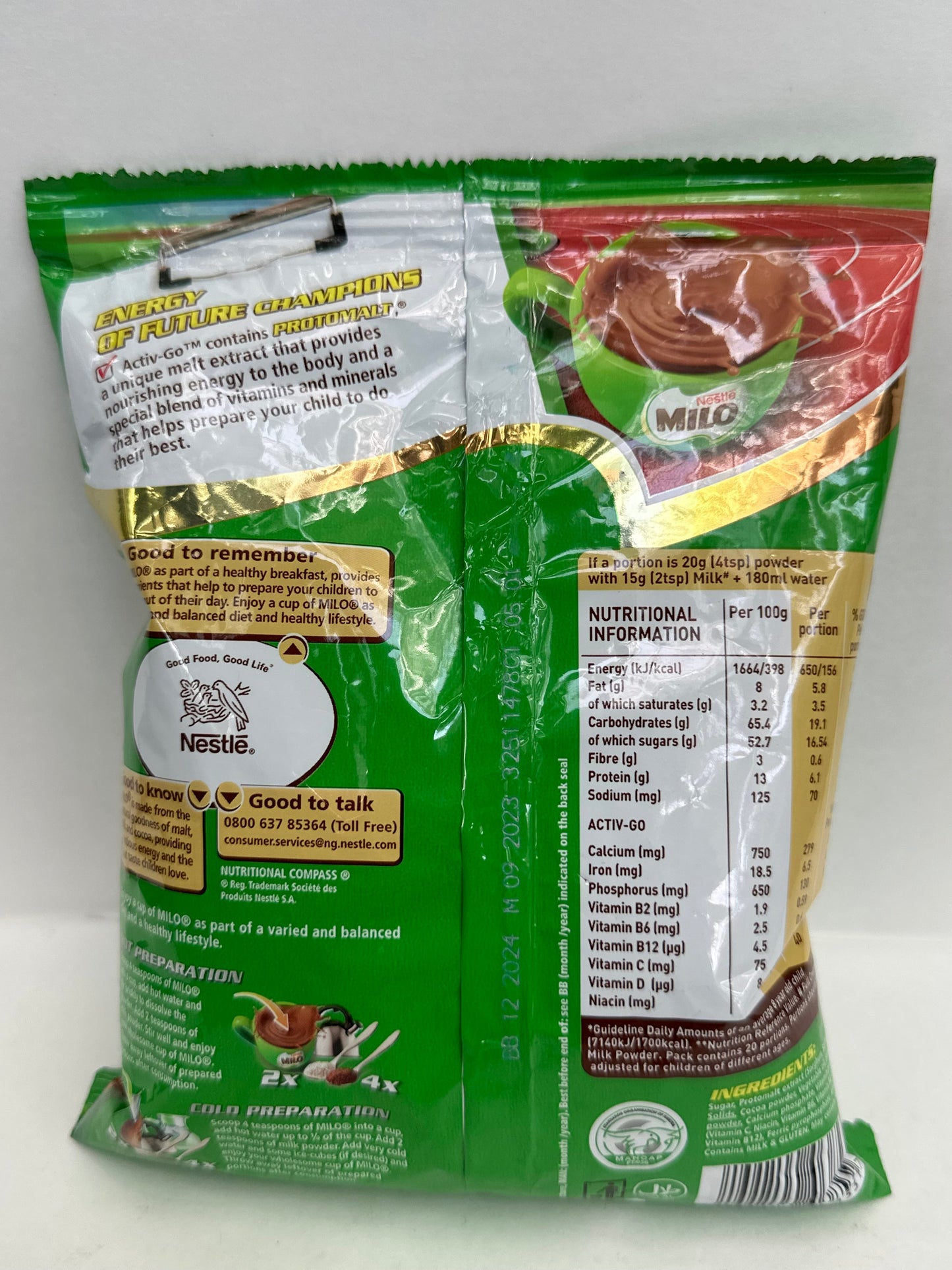 Nestlé Milo Sachet – Malted Chocolate Beverage Powder