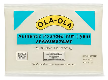 Ola-Ola pounded yam flour smooth, easy-to-prepare iyan instant for soft and stretchy swallow